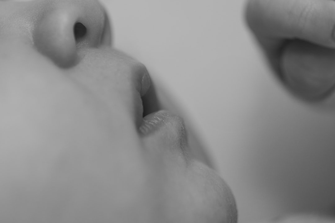 a close up of a person's nose and nose
